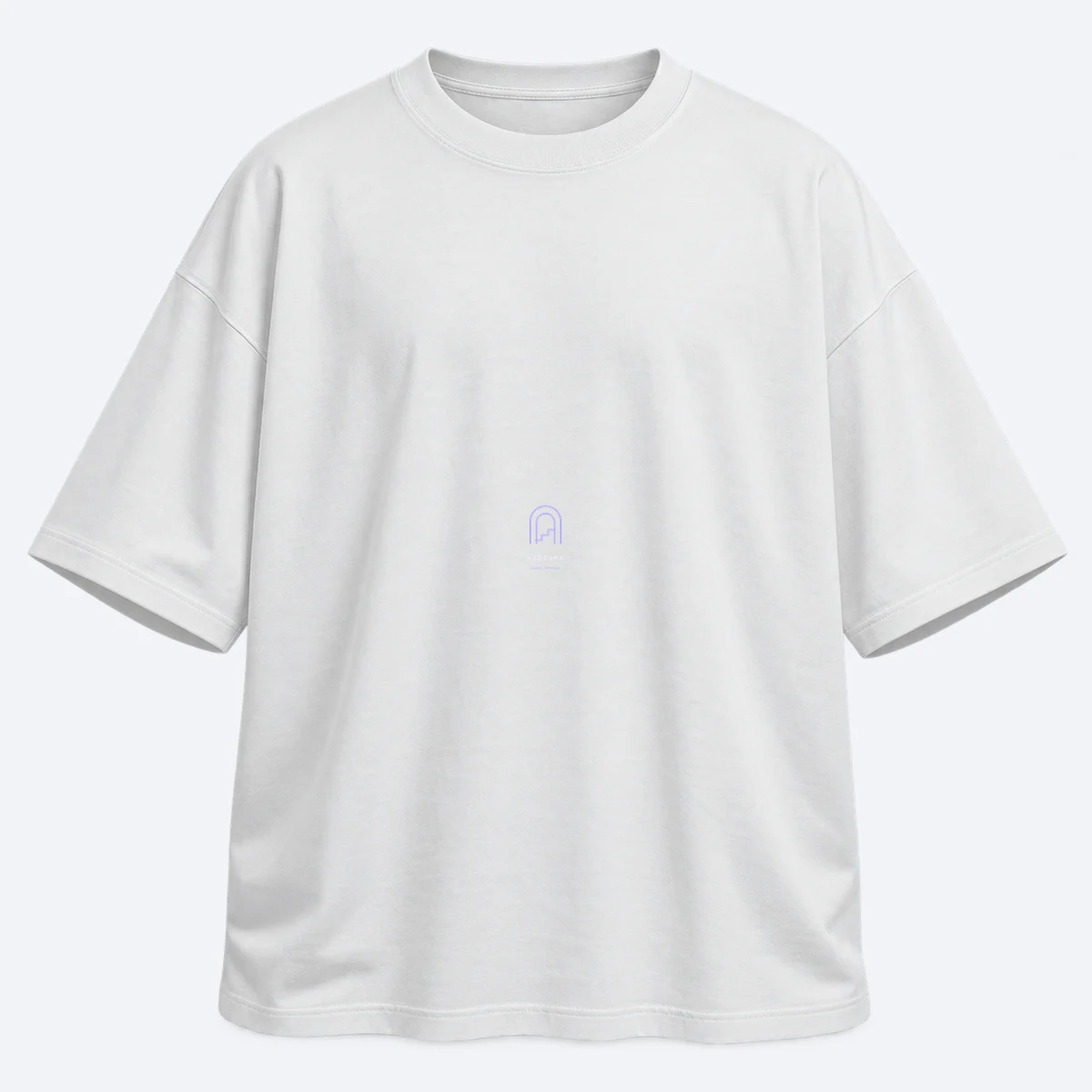 Always Becoming men's oversized white graphic T-shirt, front view