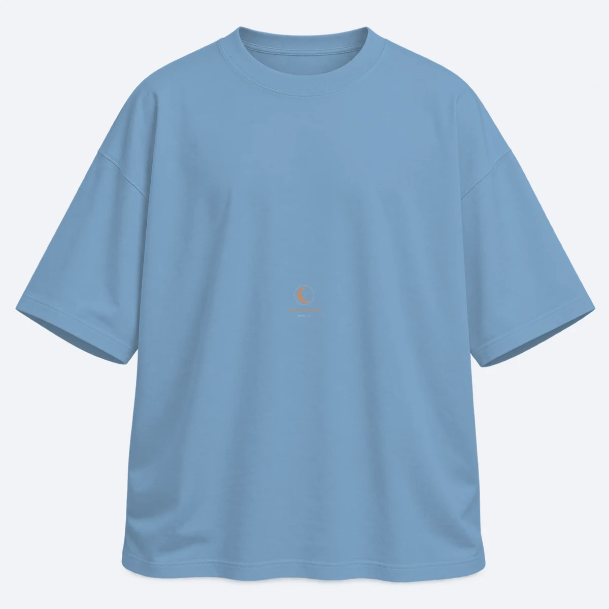 Astral Cartographer men's oversized baby blue graphic T-shirt, front view