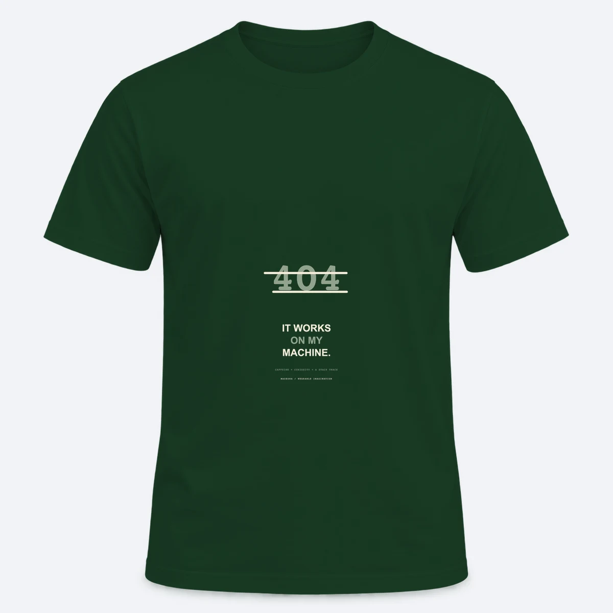 Debug & Chill men's regular fit – classic everyday style olive green graphic T-shirt, front view