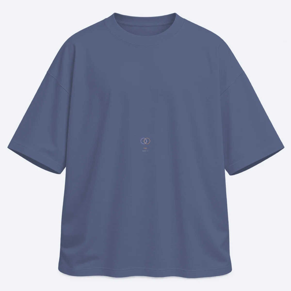 Let Go Lightly men's oversized steel grey graphic T-shirt, front view
