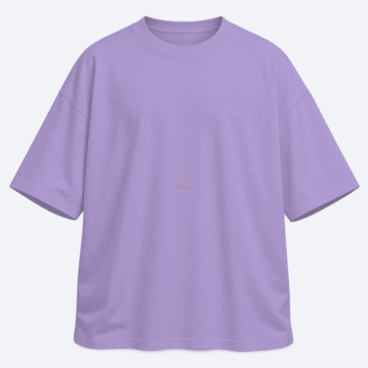 Nocturne Watch men's oversized iris lavender graphic T-shirt, front view