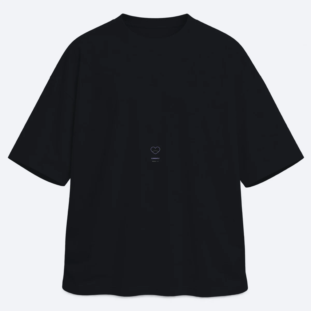 Slow Response men's oversized black graphic T-shirt, front view