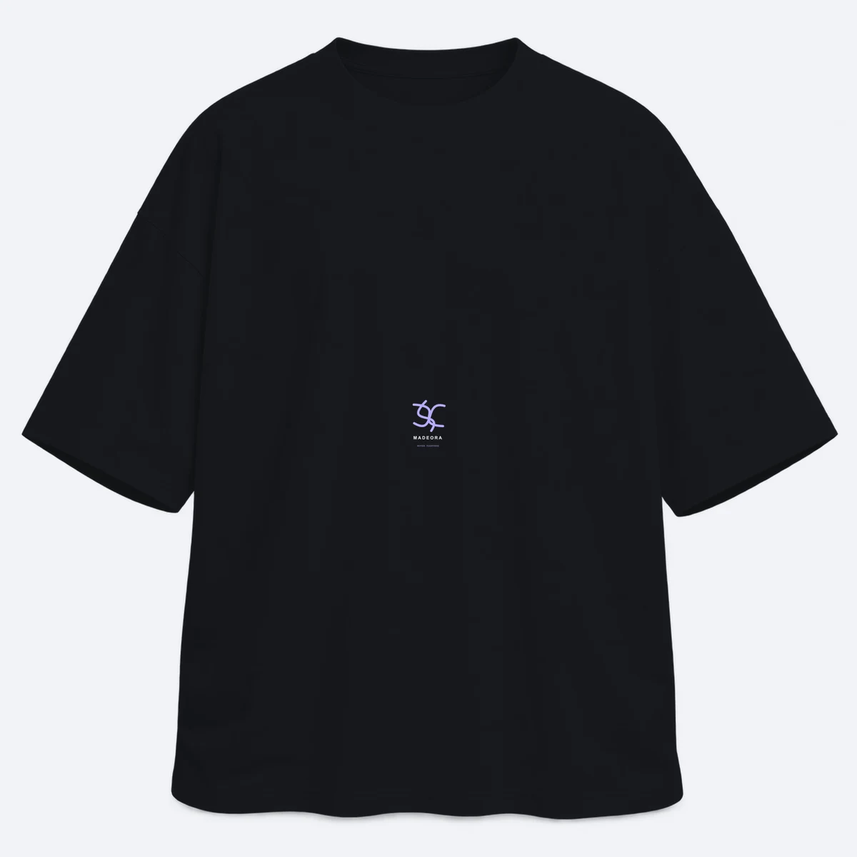 Woven Together men's oversized black graphic T-shirt, front view