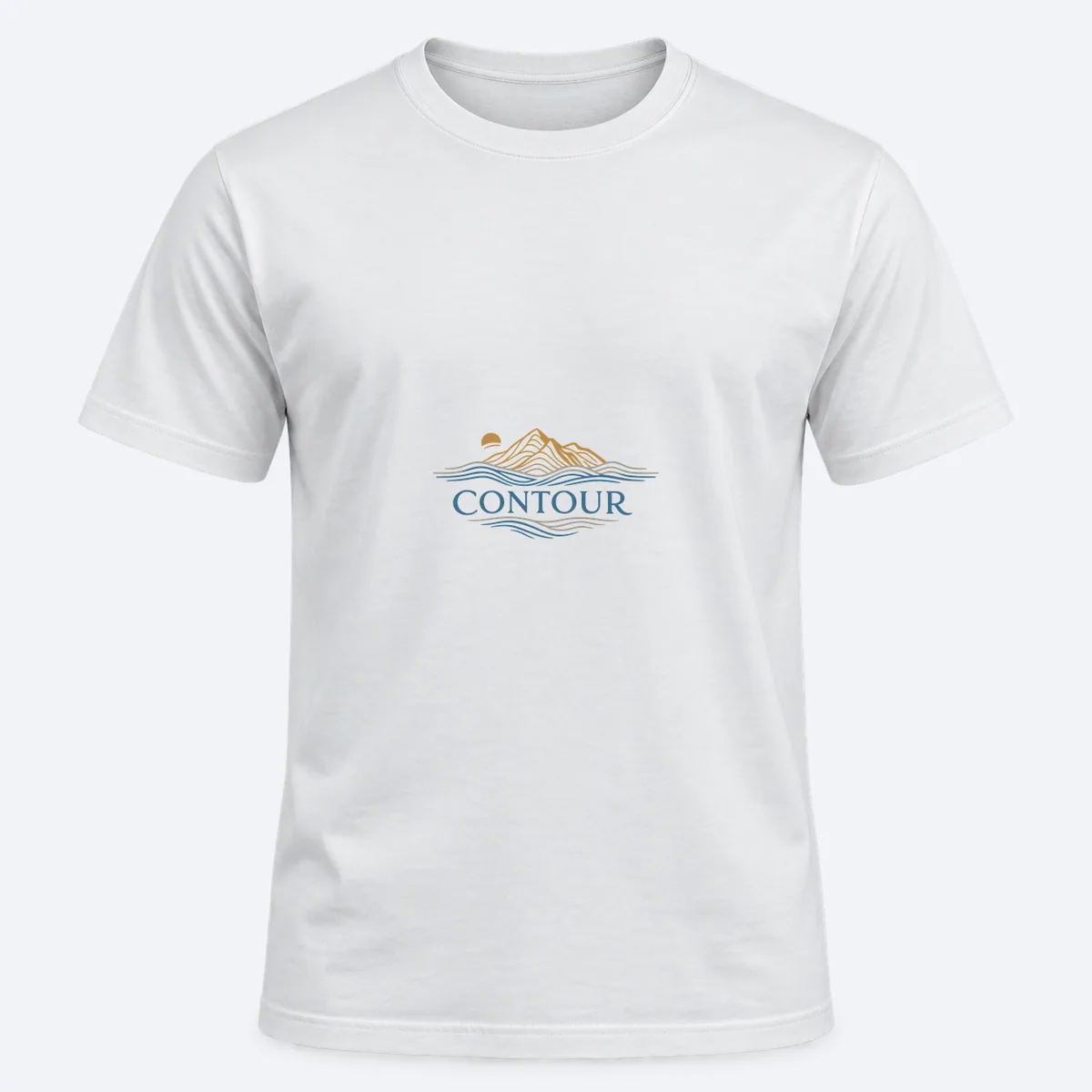 Contour Study men's regular white graphic T-shirt, front view