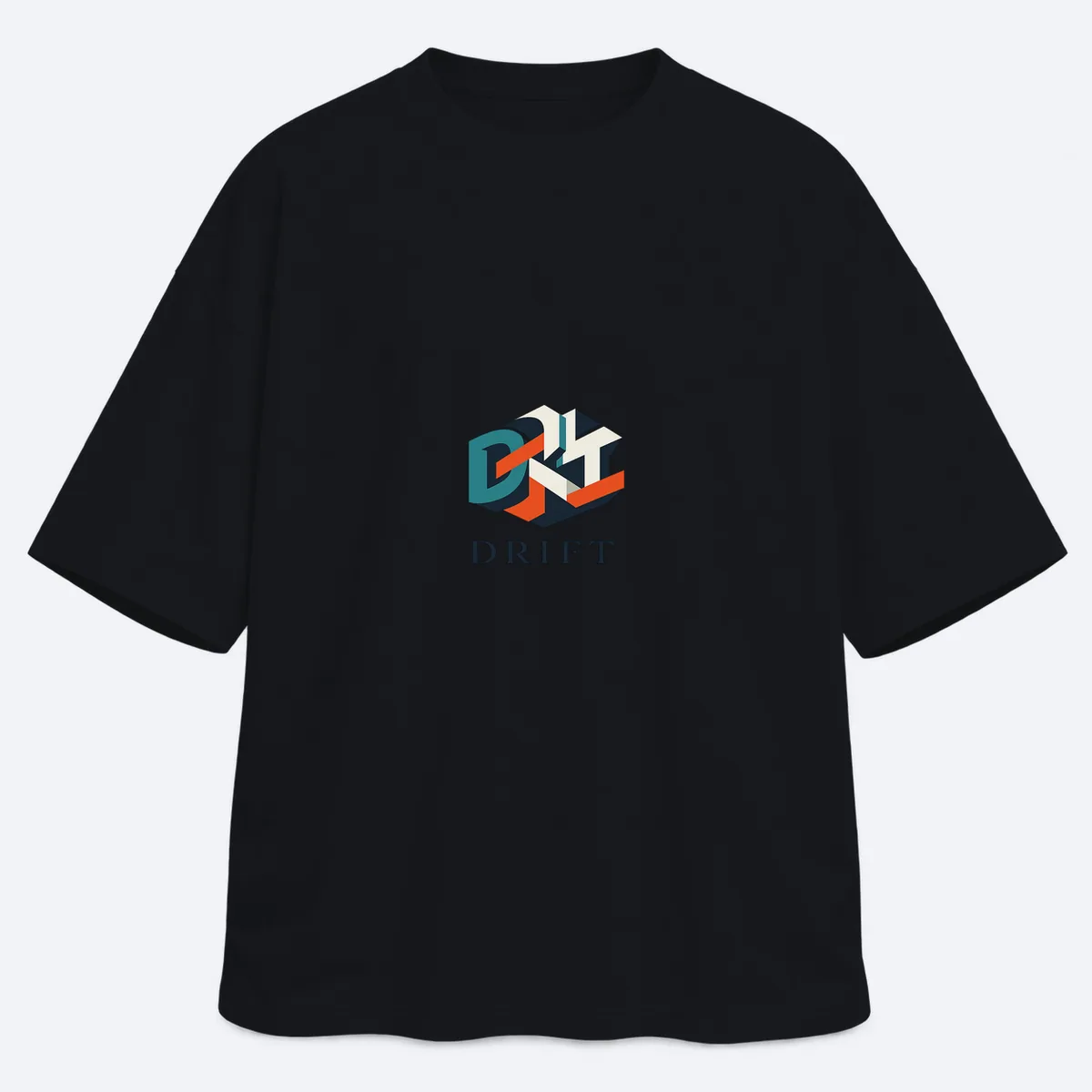 Monogram Drift men's oversized black graphic T-shirt, front view